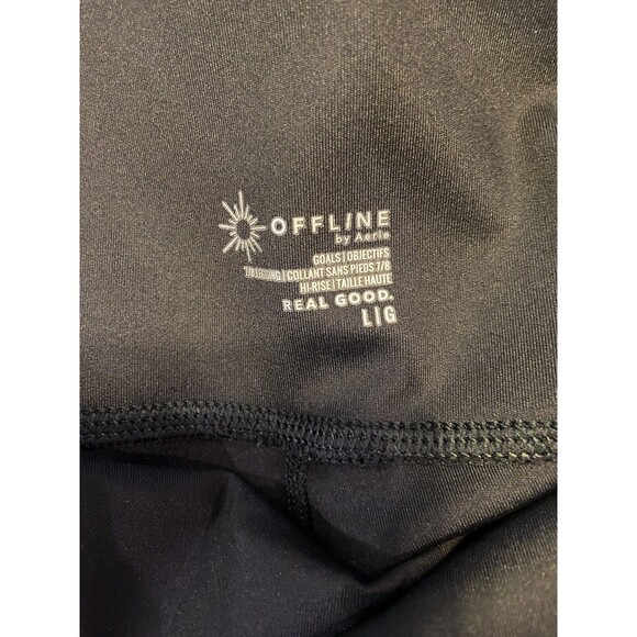 Offline - Black, High Waist Leggings With Mini Holes . Women's Size Large. - Picture 6 of 8